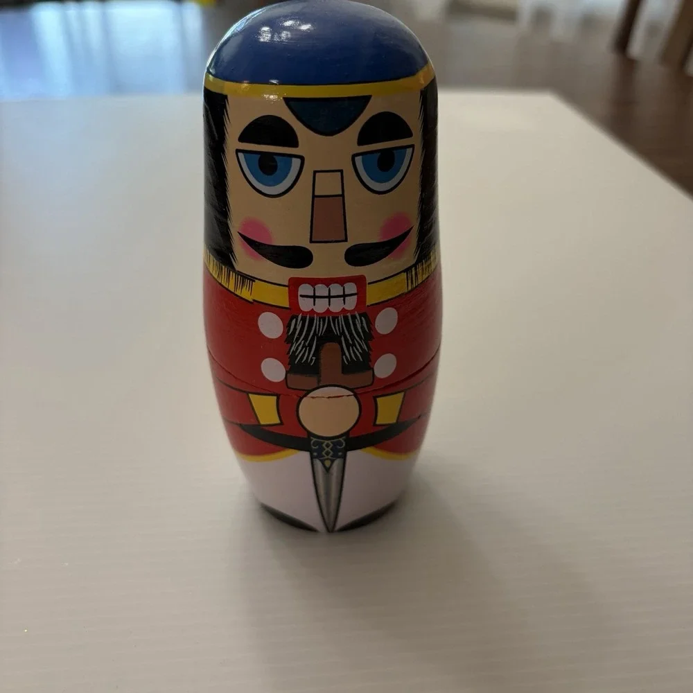 Nutcracker Wooden Nesting Dolls Set Of 5 Christmas Decor Holiday